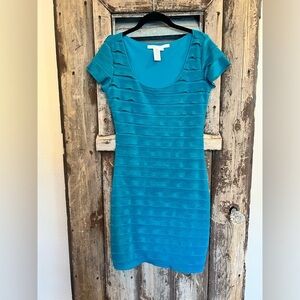 MAX STUDIO- Women’s Short Sleeve Dress Teal Size Medium